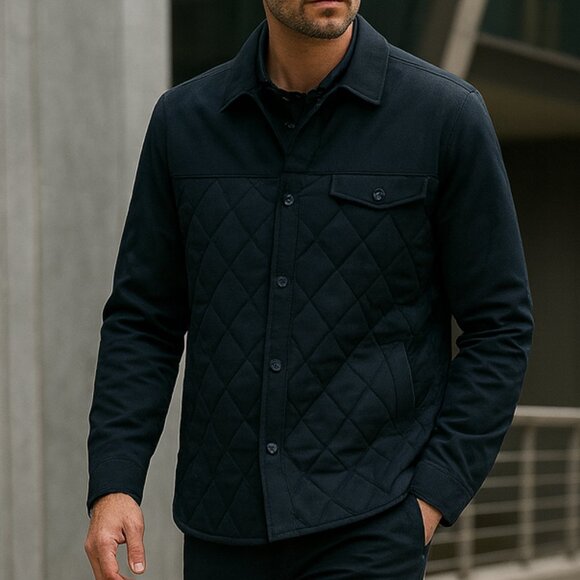 Hugo Boss Nino_66F Quilted Primaloft Jacket Navy Blue XXL NWT Button Up Coat - Picture 9 of 12